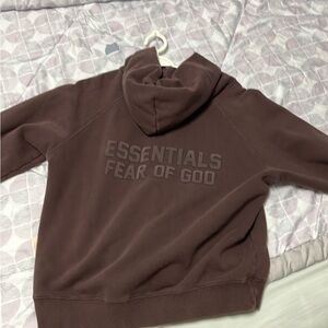 Essentials Fear of God Kids Brown Hoodie